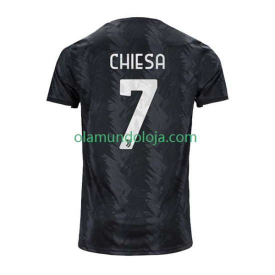 Camisola Juventus Chiesa 7 Homem Equipamento Segundo 2022-2023 Manga Curta